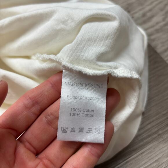 Maison Kitsune Double Fox Head Patch Classic Tee Shirt Men's Small - Picture 7 of 9